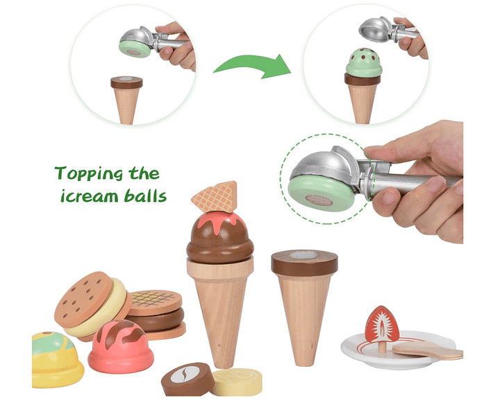 a picture of ice cream balls being made